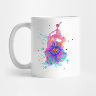 Stylized Watercolor Flower Mug